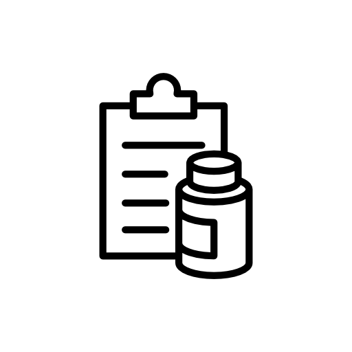 Clipboard with supplement bottle outline