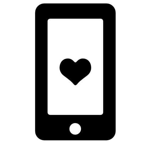 Heart on phone screen