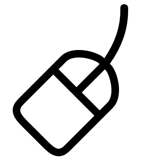 Mouse rotated outline with cable small cord