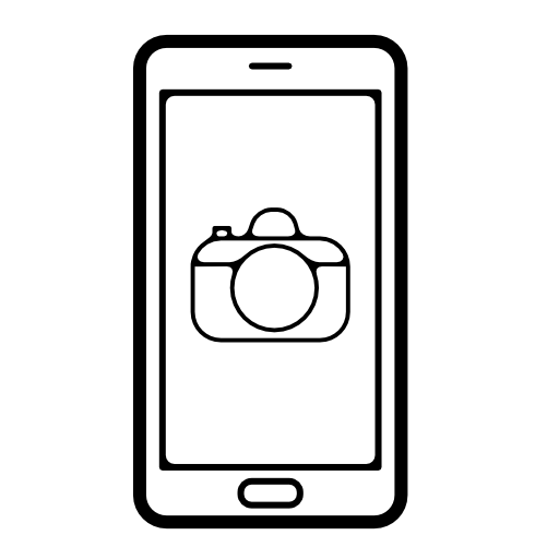 Photo camera on phone screen