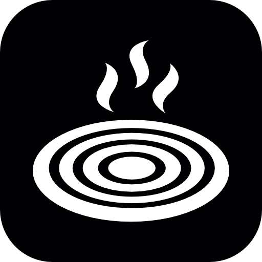 Heat burner inside a rounded square