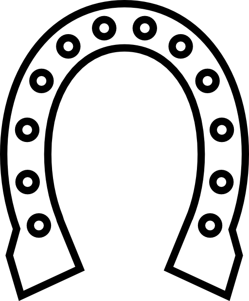 Horseshoe outline with many holes