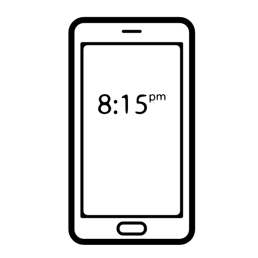 Hour on mobile phone screen