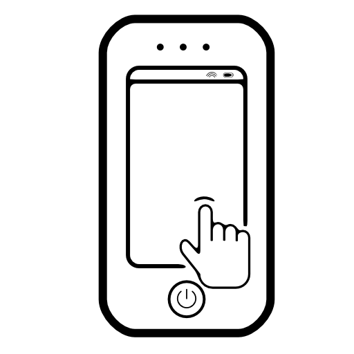 Finger touching phone screen