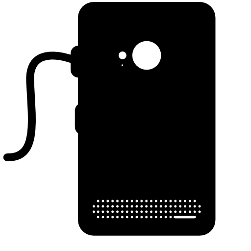 Phone back with cable and photo camera