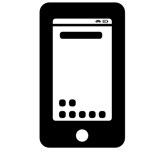 Cellphone variant with internet page on screen