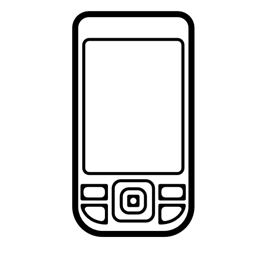 Mobile phone outlined shape with buttons