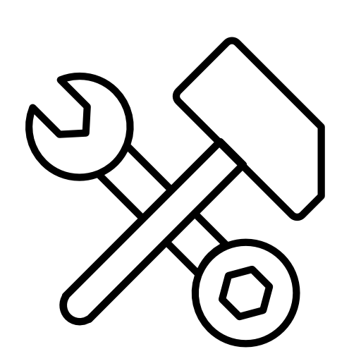 Wrench and bolt tool with hammer outline