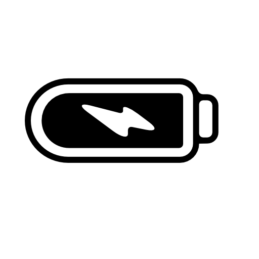 Phone battery with full charge and a bolt symbol