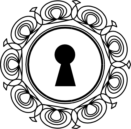Keyhole tool with ornamental circle around
