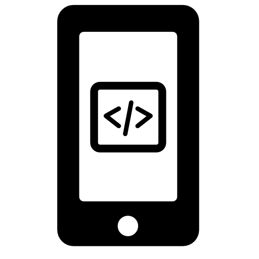 Code symbol button on phone screen