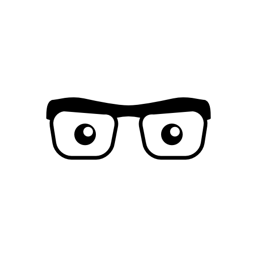Eyes looking through eyeglasses