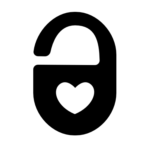 Open padlock with a heart