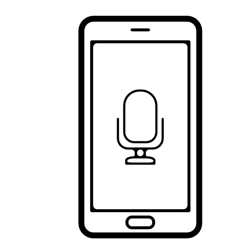 Voice tool mic sign on a phone screen