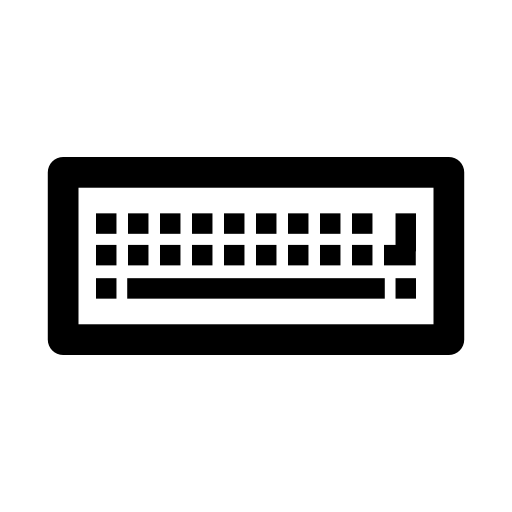 Keyboard from top view with buttons and bar