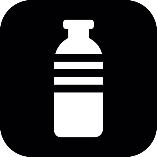 Bottle with three horizontal lines in a square