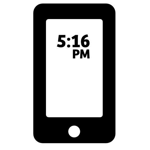 Hour on phone screen clock
