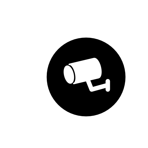 Surveillance video camera inside a circle