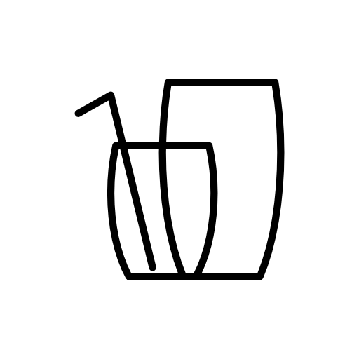 Pitcher with glass and straw