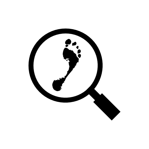 Investigation of human footprints with magnifier tool