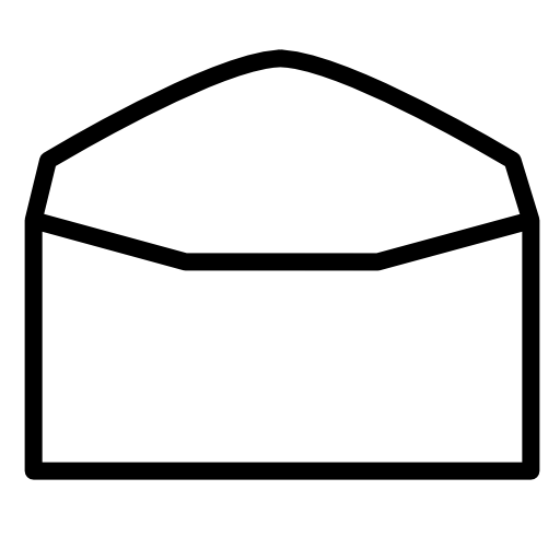 Envelope opened outline from back view