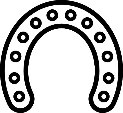Horseshoe outline with circular holes along all its extension