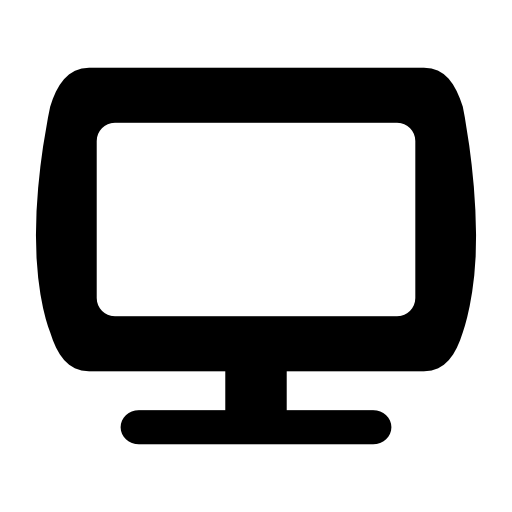 Screen of flat monitor of rounded shape