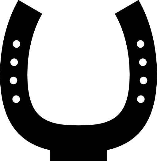 Horseshoe black shape with some small holes