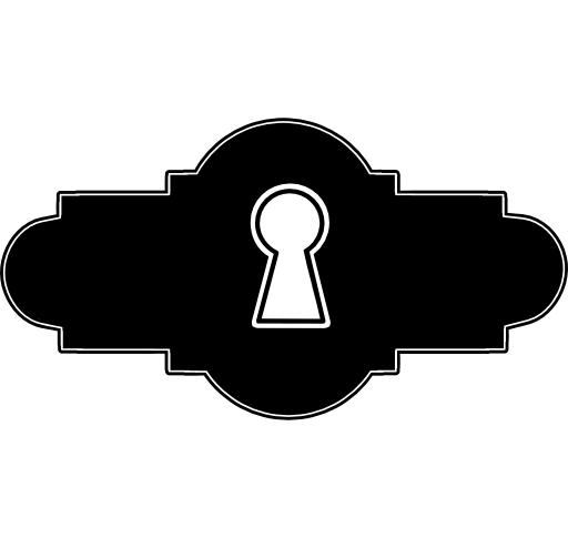 Keyhole in black long horizontal shape