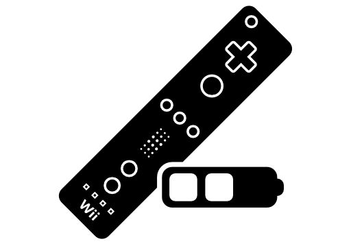 Wii game control with medium battery status