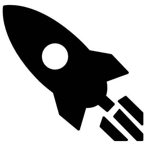 Rocket pointing to upper left direction