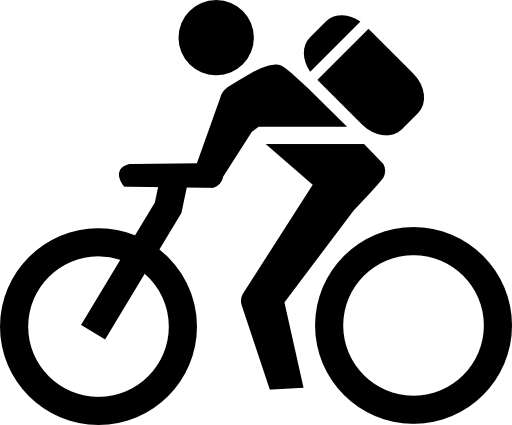 Man with a bag in a bike