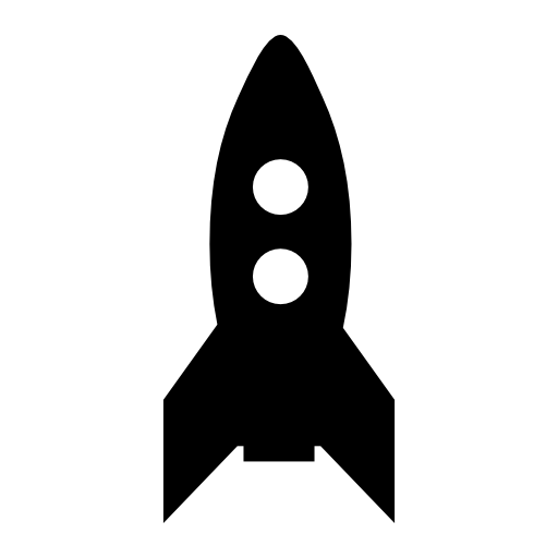 Rocket black shape side view