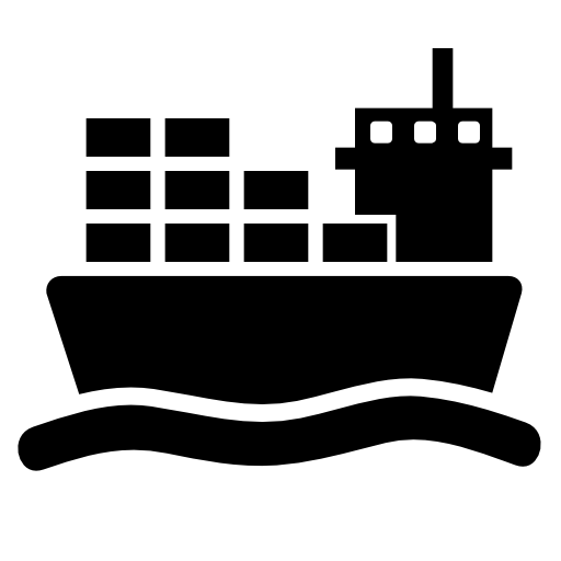 Ship with cargo on sea