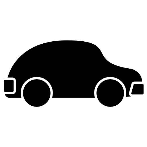 Car black rounded shape side view