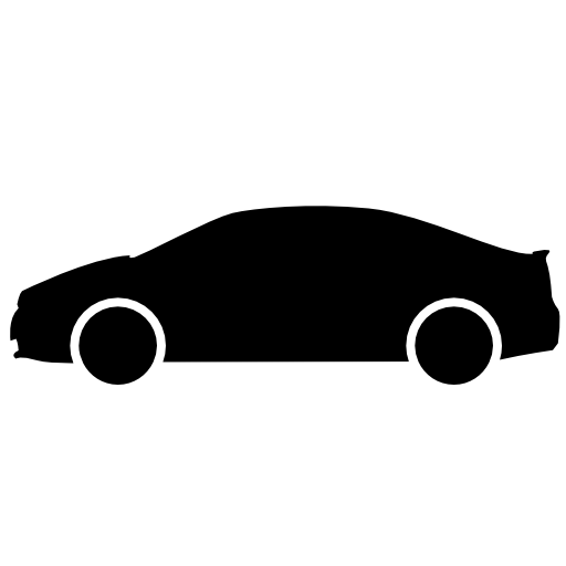 Personal car side view silhouette