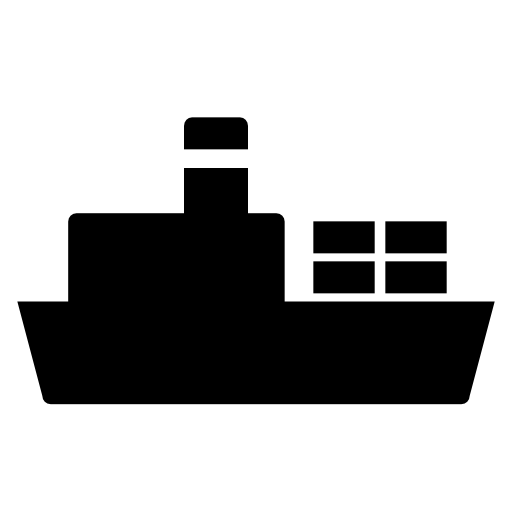 Ship with cargo silhouette