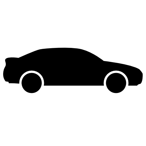 Commercial car side view silhouette