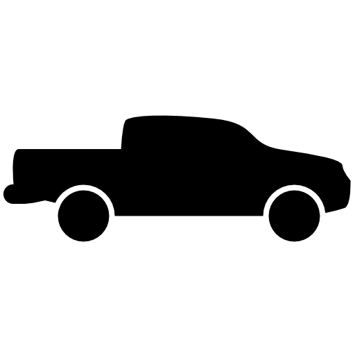 Pick up truck side view silhouette