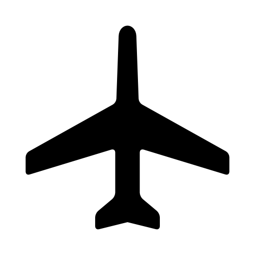 Airplane black silhouette pointing up