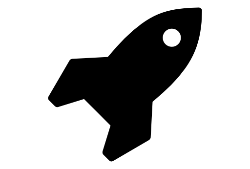 Small rocket ship silhouette