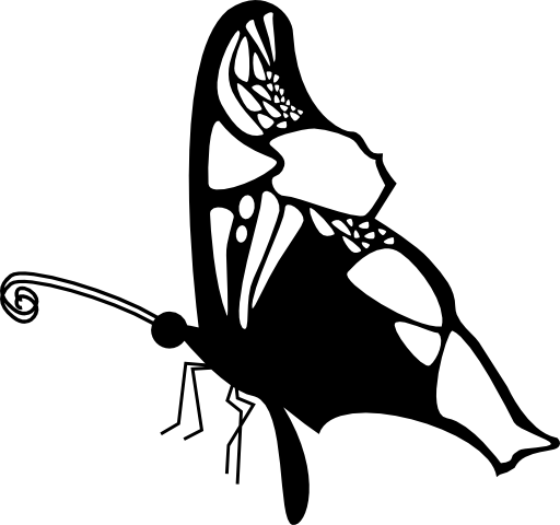 Butterfly side view design