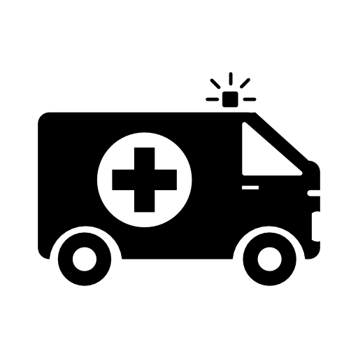 Ambulance with first aid sign
