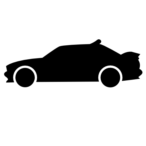 Racing car side view silhouette