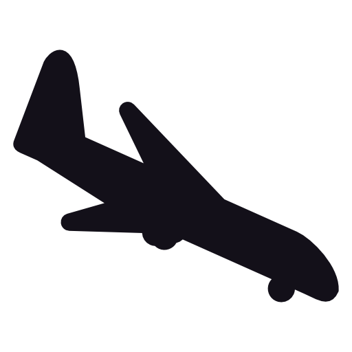 Landing airplane black shape, IOS 7 interface symbol