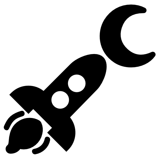 Space ship and moon