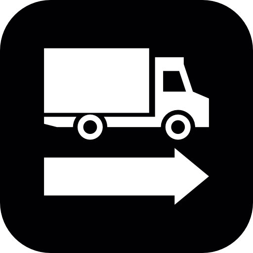 Transport signal of a truck with an arrow pointing to right