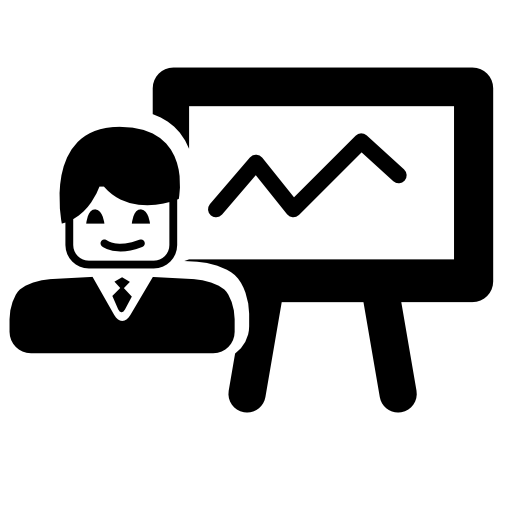 Business strategy presentation of a businessman