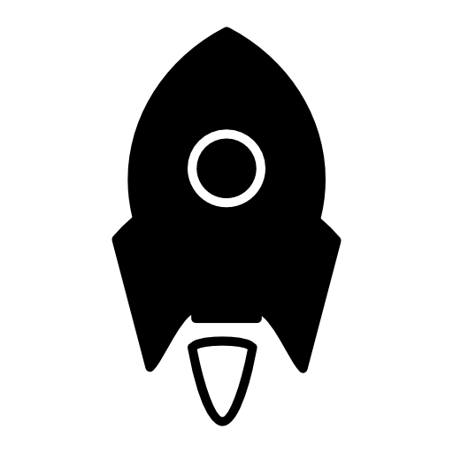 Rocket ship variant small with white circle outline