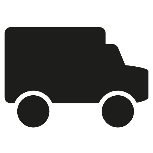 Small truck black side view silhouette